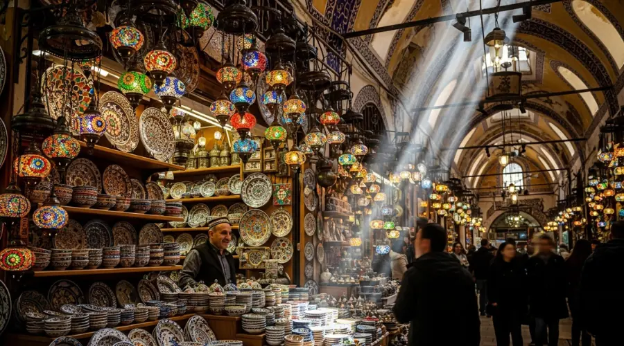 مغازه فانوسفروشی در بازار بزرگ استانبول