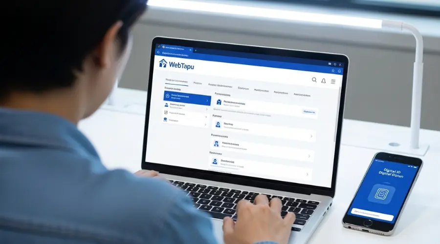 کاربر در حال ثبت درخواست آنلاین انتقال سند در سامانه وب‌تاپو (WebTapu).