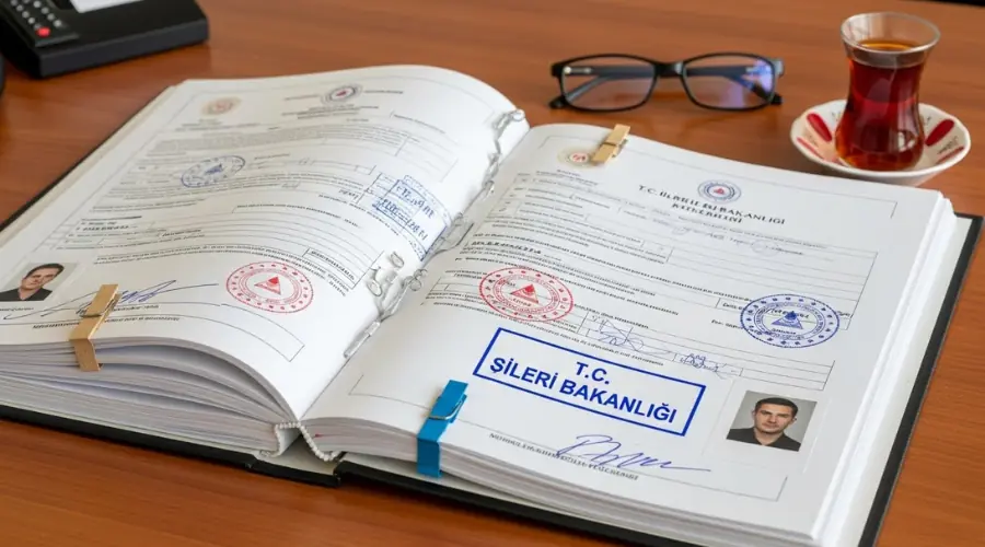 پرونده تکمیل شده حاوی مدارک ترجمه شده و مهر شده برای درخواست شهروندی ترکیه