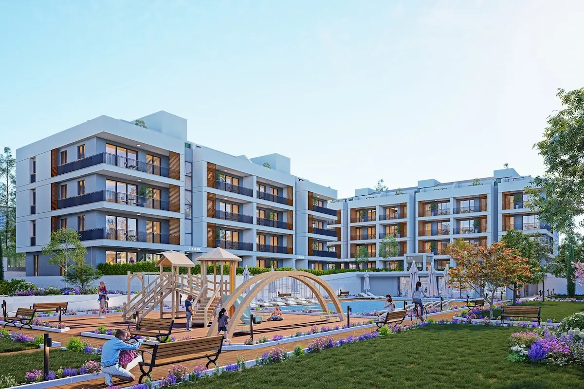 زندگی به سبک ویلایی در آپارتمان‌های سرسبز و کم‌ واحد بویوک‌ چکمجه، استانبول