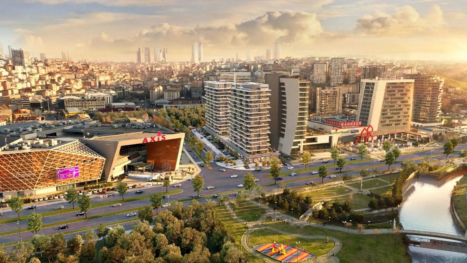 Modern apartment building exterior in Kağıthane, Istanbul