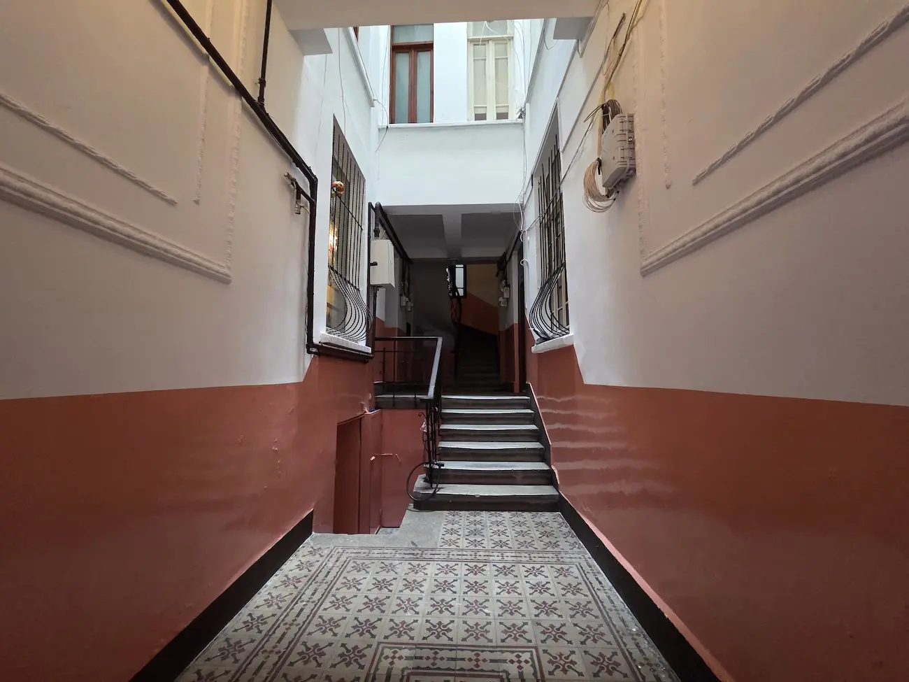 Traditional Istanbul house exterior with classic architectural details for sale in the historic Galata district.